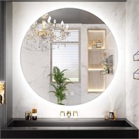 Backlit Round Mirror