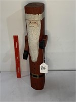 20" tall Wooden Fence Post Santa