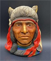 Bosson Chalkware Bust - Crazy Horse Artists Signed
