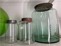 (4) Contemporary Glass Canisters