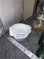 lot of 3 blue cornflower corningware bowls