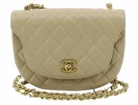 CHANEL Round Flap Chain Shoulder Strap Handbag