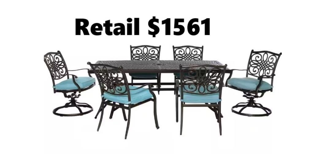 Hanover Traditions 7-Pcs Patio Dining Set