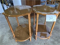 2- WOODEN END TABLES