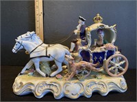 Dresden horse drawn carriage figurines