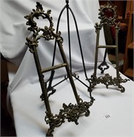 Lot of 3 Metal Display Stands, 2 Matching