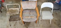 2 Padded Chairs & Step Stool