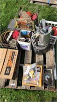 Pallet of misc, grinders and tools
