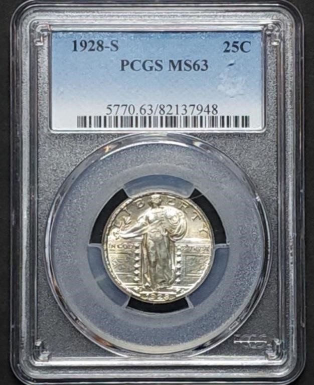 1928-S Standing Liberty Silver Quarter PCGS MS63
