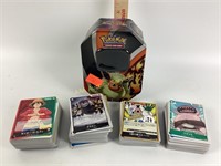One Piece cards in Pokémon tin