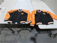 (2) UT LEATHER JACKETS IN WORN COND  (L,XL
