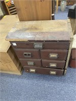 Antique Oak File Cabinet, 24"x13"x28", might need