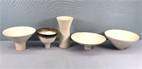 5pc. Signed Mid-Century Modern Pottery