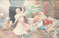Fabio Fabbi Watercolor of Oriental Scene