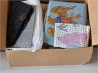 Boxed Filled With Patterned Fabric Remnants