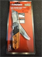 NEW HUSKY POCKET KNIFE/BOX CUTTER COMBO TOOL