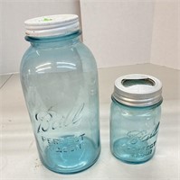 2 Pcs. Blue Mason Ball Jars