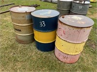 (3) 45 GAL DRUMS