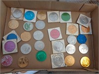 APPROX 30 1960'S UP MARDI GRAS TOKENS