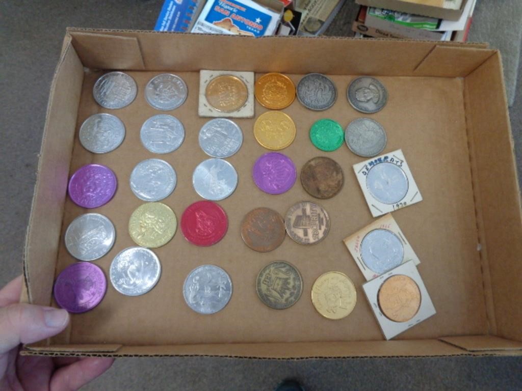 APPROX 30 1960'S UP MARDI GRAS TOKENS