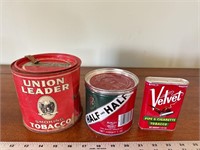 (3) vintage tobacco tins