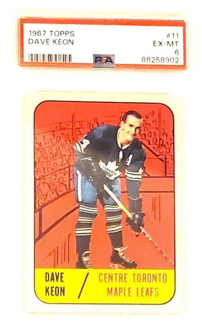 1967 Topps Hockey #11 Dave Keon PSA 6 EX-MT