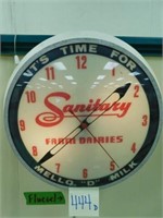 Sanitary Farm Dairies Lighted Clock (16")