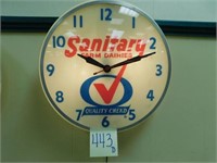 Sanitary Farm Dairies Lighted Clock (16")