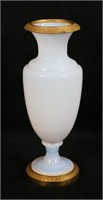 French Opaline Glass & Gilt Bronze Vase