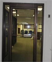 Frosted Glass locking door with two side panels, k