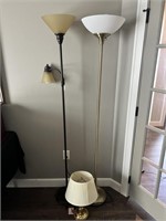 Two floor lamps & a desk lamp.