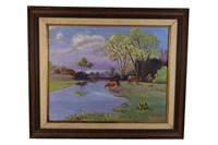 Original Kavanaugh Painting of Cows & Water