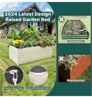 Raised Garden Bed 6x3x2ft, Galvanized Raised