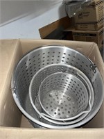 (3) Various Aluminum Steamer Baskets