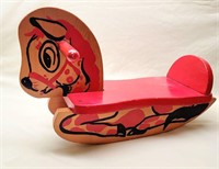 1960s Childs Wooden Rocking Horse Toy