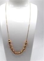 28" Chain Necklace with Gold Balls  14K