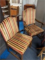 Pr. of VTG Striped Upholstered Chairs