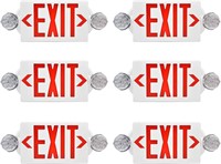 Red LED Exit Sign  Battery Backup  6PCS