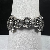 Ornate Sterling Ring - 925 Silver - Size 8