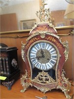 French Marquetry Style Mantel Clock