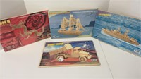 (4) 3D wood puzzles