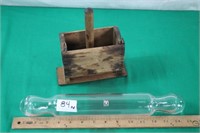 Primitive Butter Press & Glass Roll Pin