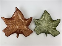 (2) Leaf Shaped Candy Dishes