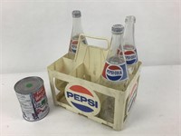Caisse à liqueurs Pepsi + 3 bouteilles vintage