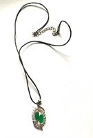 Adjustable Necklace on Rope Beautiful Green Stones