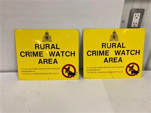 2 metal crime watch signs. 12” x 10”