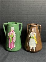 Stellmacher Austria Double Handle Pottery Vases