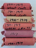 6 Rolls of 1910-1919 Lincoln Wheat Cents