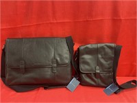 Cole Haan Black Leather Briefcase & Messenger Bag