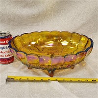 Large Vintage Carnival Glass Centerpiece Oval Bowl